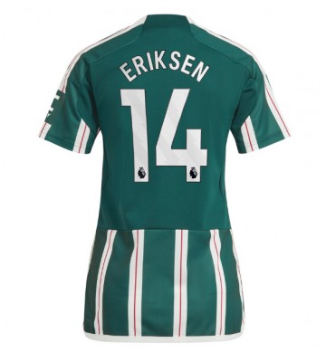 Lacne Ženy Futbalové dres Manchester United Christian Eriksen #14 2023-24 Krátky Rukáv - Preč
